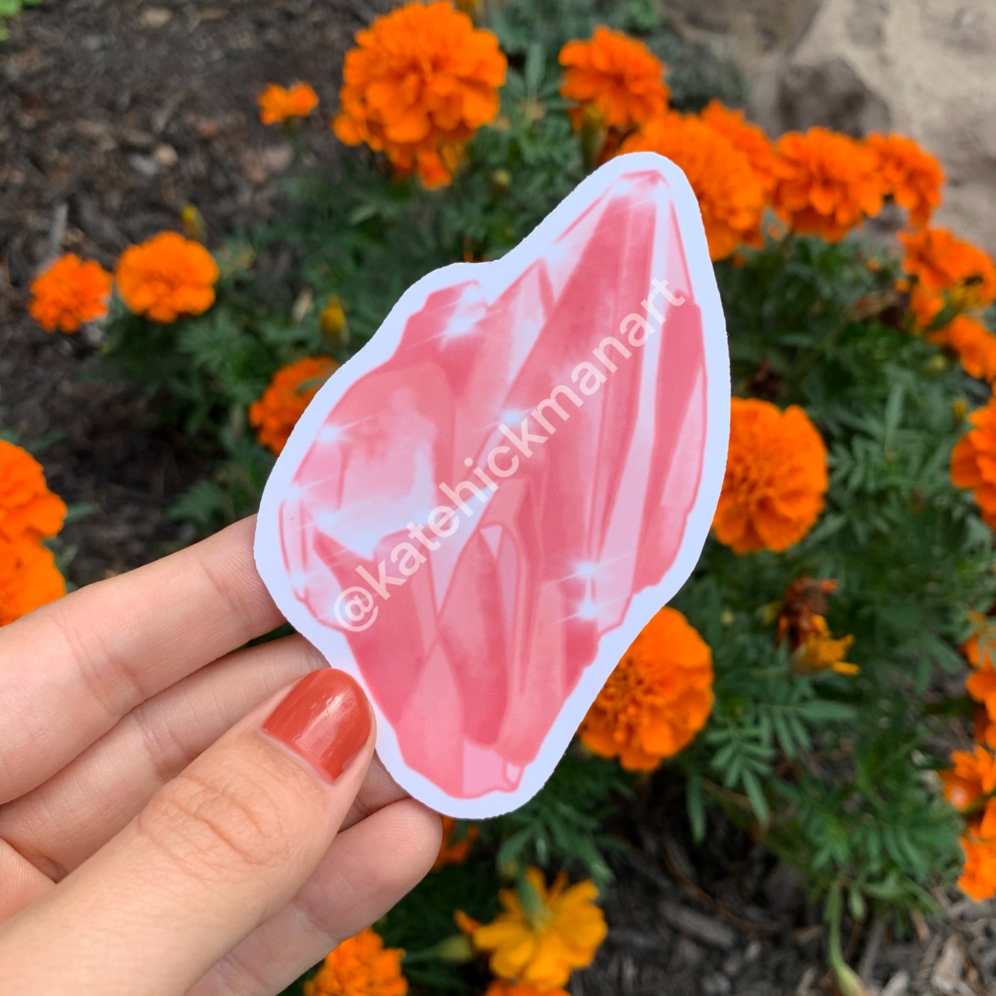 Rose Quartz Crystal Sticker