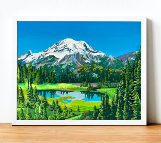 Mount Rainier (#2) National Park 3D Painting Print