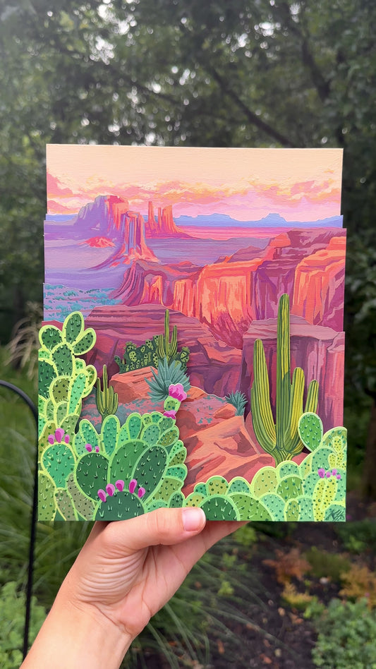 Saguaro National Park Original 3D Painting