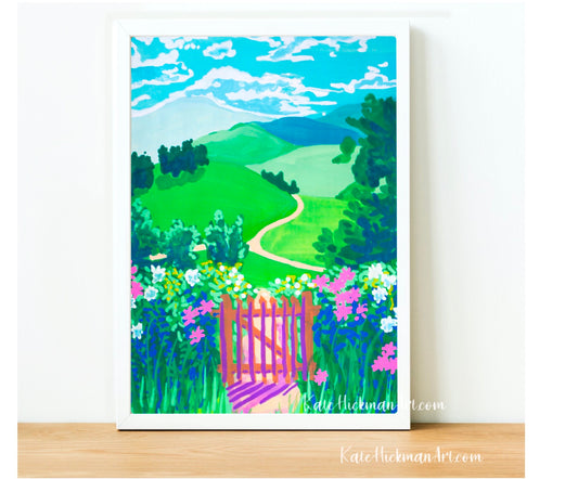 Cottage Garden Landscape Print