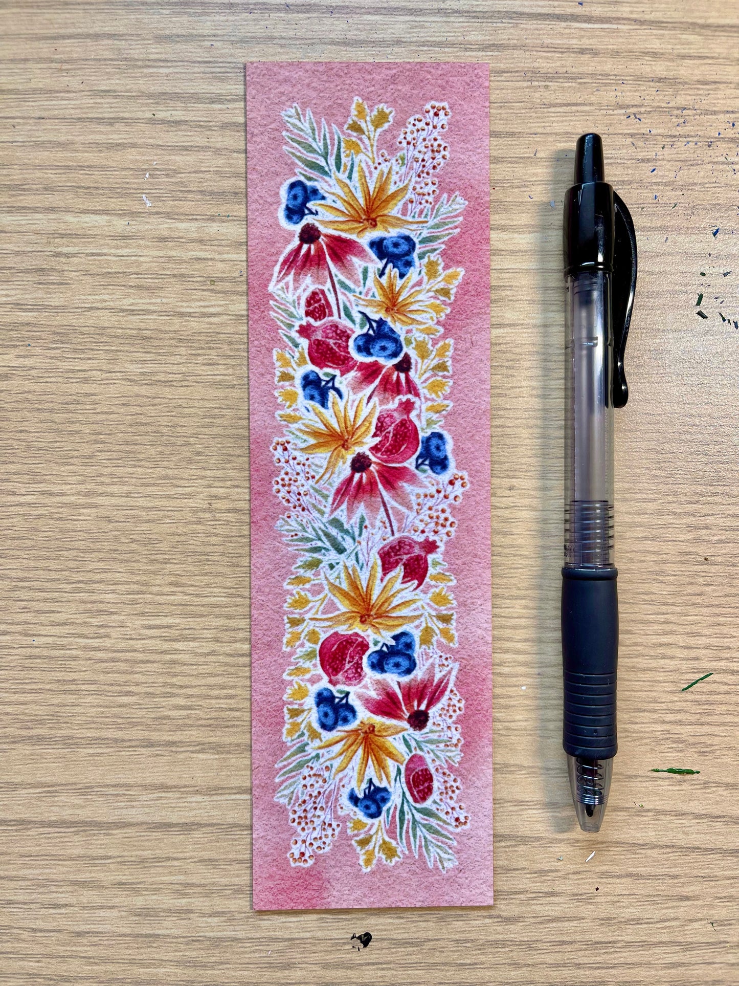 Golden Foil Floral Bookmark