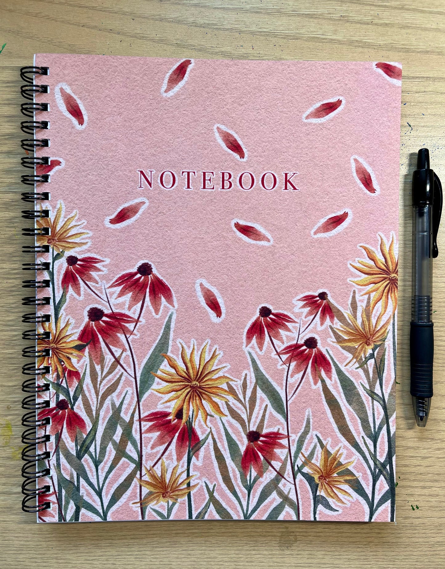 Fall Floral Spiral Lined Notebook