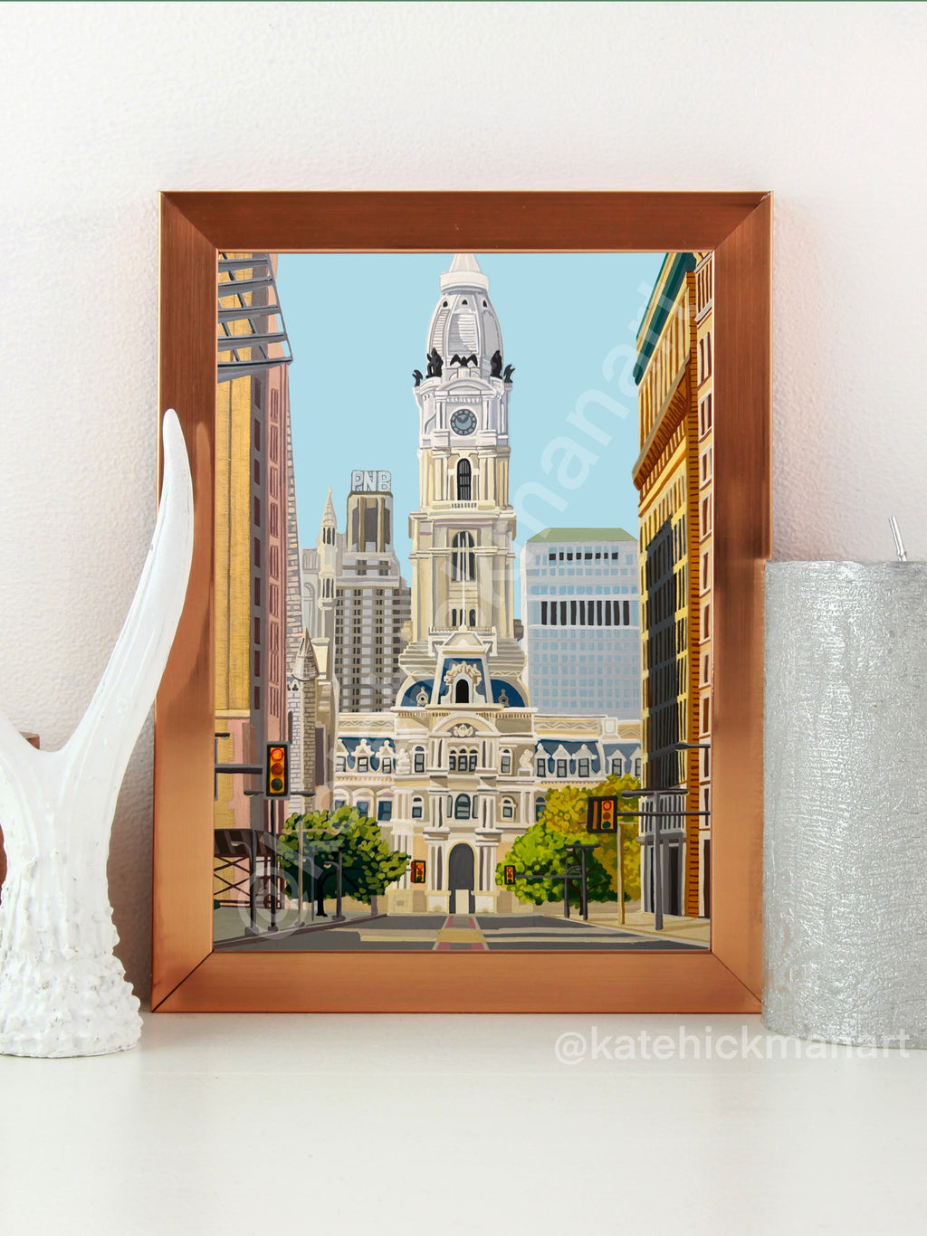 "Philadelphia" Original Gouache Painting